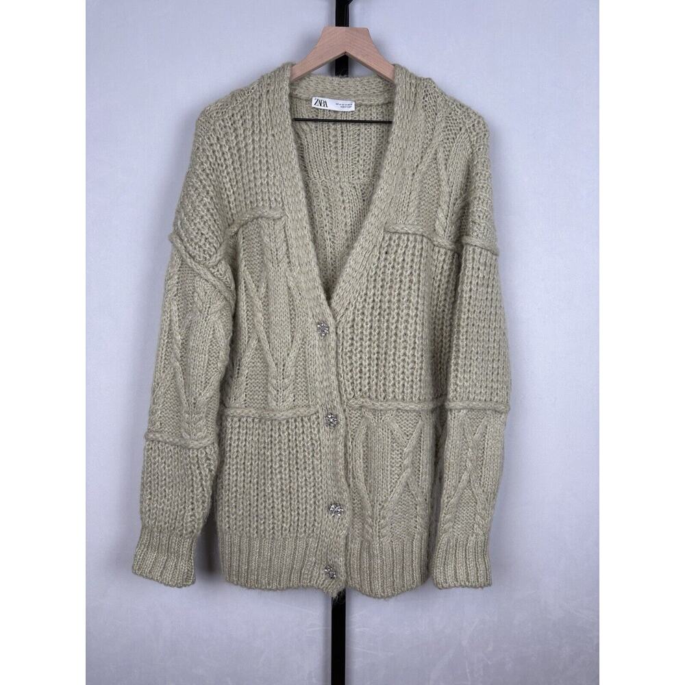 Zara Olive Green Knit Cardigan